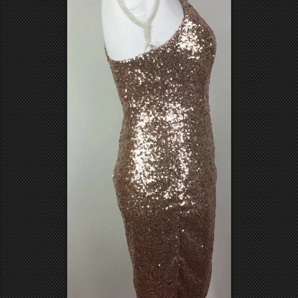 B.Smart Size 9 Cocktail sequin gold razor back - Picture 3 of 7